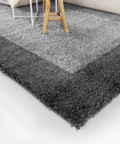 Alfombra de pelo largo con ribete Shaggy Trend - Gris