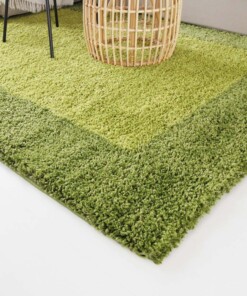 Alfombra de pelo largo con ribete Shaggy Trend - Verde