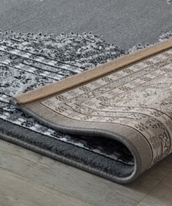 Alfombra oriental Royalty - Gris - close up vouw