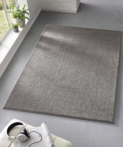 Alfombra de pelo liso Qualis - Gris oscuro - sfeer