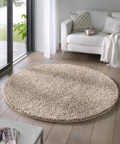 Alfombra redonda de pelo largo Classic - Beige - sfeer