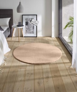 Alfombra redonda suave Loft - Beige (lavable a 30°C) - sfeer