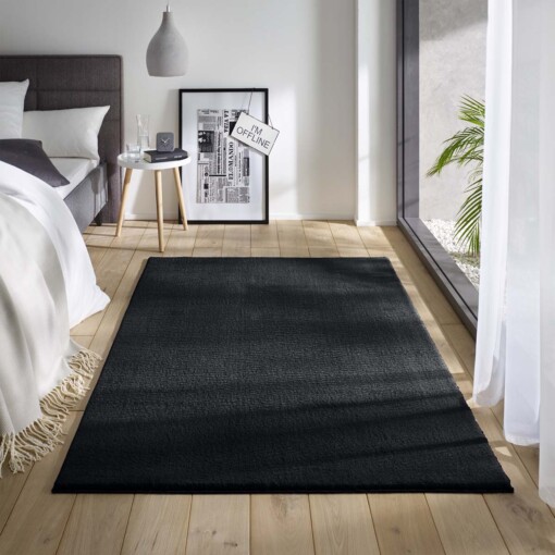 Alfombra suave Loft -  Negra (lavable a 30 °C) - sfeer