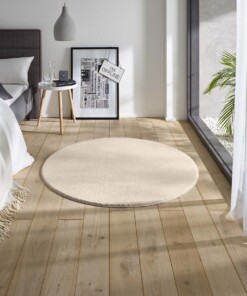 Alfombra redonda suave Loft - Crema (lavable a 30 °C) - sfeer