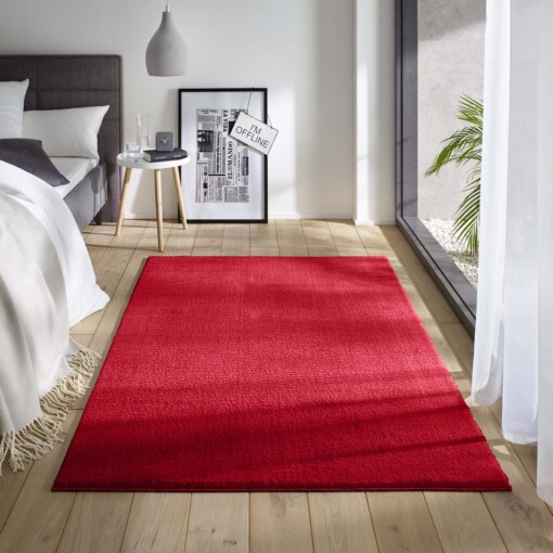 Alfombra suave Loft - Roja (lavable a 30 °C) - sfeer