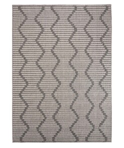 Alfombra de exterior Waves - Gris/Crema - overzicht boven