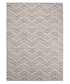 Alfombra de exterior en zigzag Summer - Crema/Gris - overzicht boven