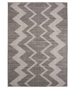 Alfombra de exterior en zigzag Sunny - Gris - overzicht boven