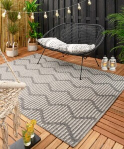 Alfombra de exterior Waves - Gris/Crema - sfeer