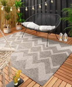 Alfombra de exterior en zigzag Sunny - Plata - sfeer