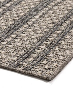 Alfombra de exterior a rayas Vinca - Gris/Crema