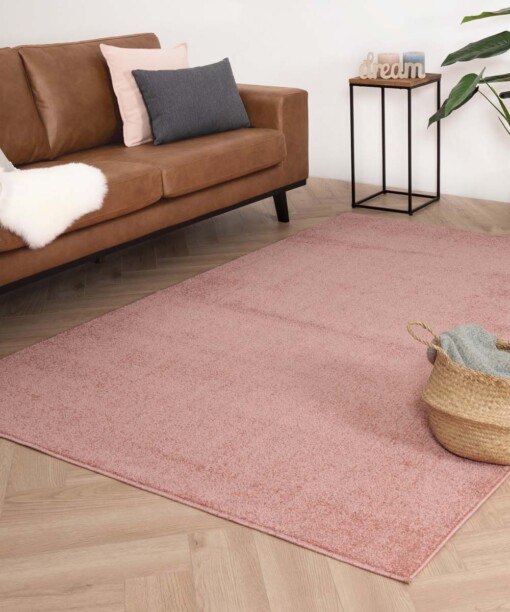 Alfombra cuadrada de pelo liso Fine - Rosa - sfeer