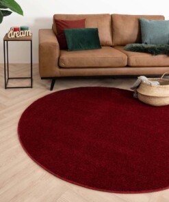 Alfombra redonda de pelo liso Fine - Rojo - sfeer