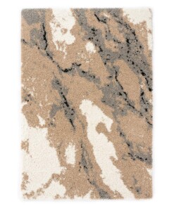 Alfombra de pelo largo Marble Artisan - Beige - overzicht