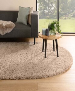 Alfombra ovalada de pelo largo - Cozy Shaggy Beige - sfeer