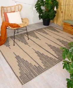 Alfombra de exterior Sunny Grotto - Beige/Negro - sfeer