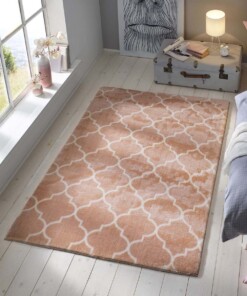 Alfombra lavable - Trellis Rosa/Blanco