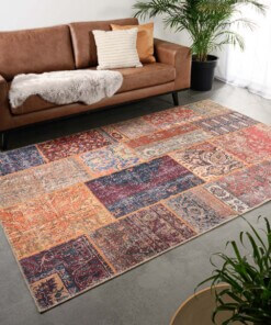 Alfombra patchwork - Fade Heritage Azul/Multicolor - sfeer