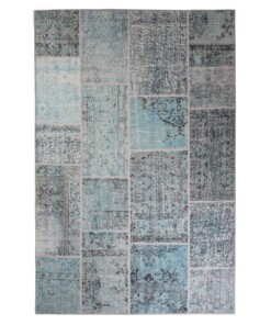 Alfombra patchwork - Fade Heritage Gris/Turquesa - overzicht boven