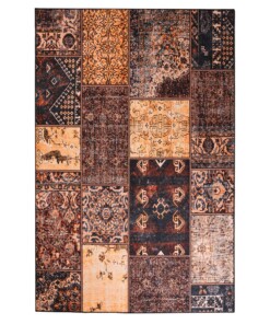 Alfombra patchwork - Fade No.1 Oro/Marrón - overzicht boven