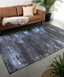 Alfombra vintage - Fade Azul celeste/Negro - sfeer