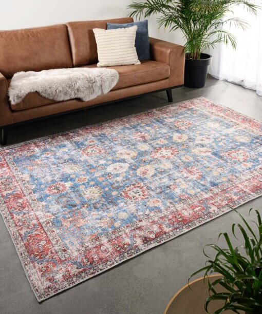 Alfombra vintage - Fade Oasis Azul/Rojo - sfeer