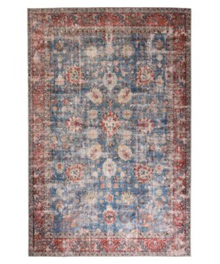 Alfombra vintage - Fade Oasis Azul/Rojo - overzicht boven