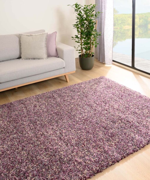 Alfombra de pelo largo melange - Blend Morado/Gris