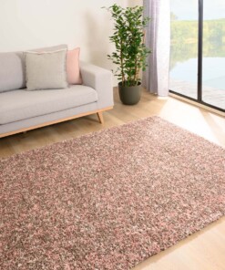 Alfombra de pelo largo melange - Blend Rosa/Beige