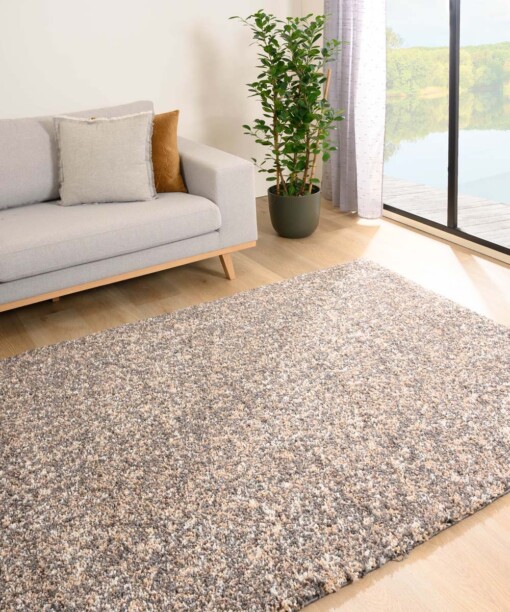 Alfombra pelo largo melange - Blend Beige/Gris