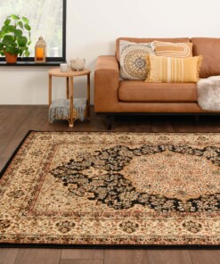 Alfombra persa - Mirage Treasure Negro/Beige