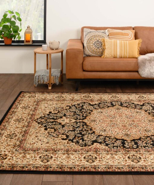 Alfombra persa - Mirage Treasure Negro/Beige