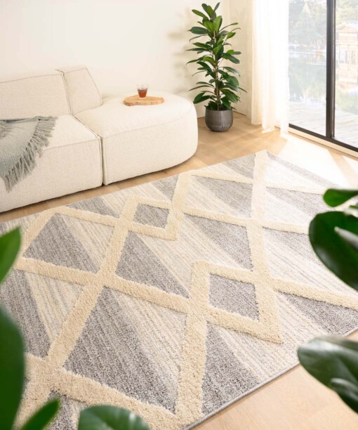 Alfombra de estilo escandinavo - Fjord Farger Gris/Crema