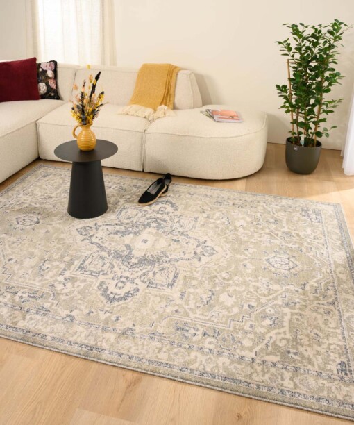 Alfombra vintage - Classic Bernard Verde/Crema