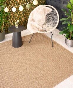 Alfombra de exterior efecto yute - Boho Stripe Beige