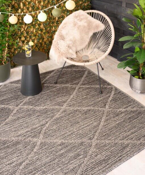 Alfombra de rombos para exterior - Retreat Gris