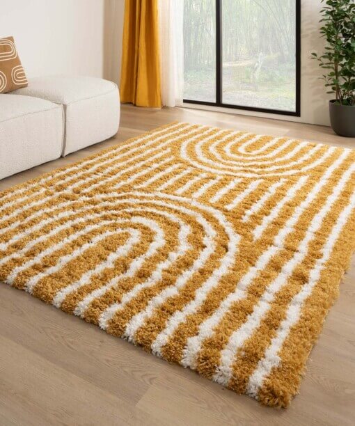 Alfombra de estilo escandinavo - Cozy Arch Amarillo Curry