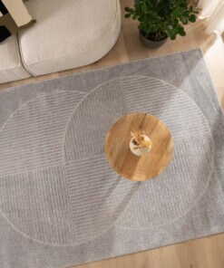 Alfombra cuadrada de estilo escandinavo - Contour Circle Gris