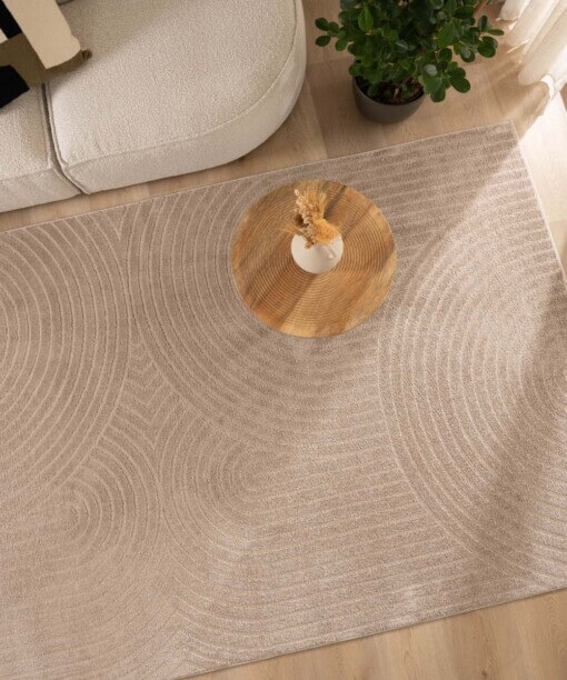 Alfombra de estilo escandinavo - Contour Curve Beige