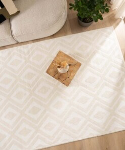 Alfombra de estilo escandinavo - Contour Diamond Crema