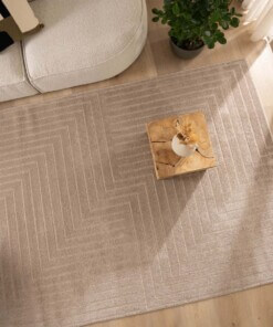 Alfombra cuadrada de estilo escandinavo - Contour Edge Beige