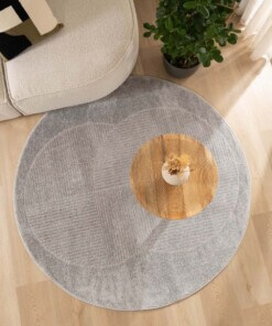 Alfombra redonda de estilo escandinavo - Contour Circle Gris