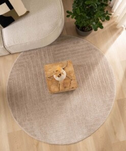 Alfombra redonda de estilo escandinavo - Contour Edge Beige