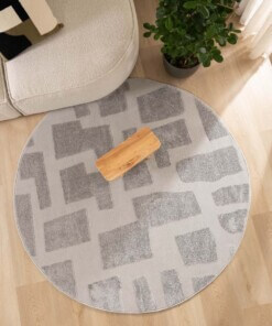 Alfombra redonda de estilo escandinavo - Contour Stone Gris