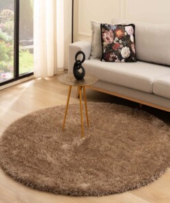 Alfombra redonda pelo largo - Posh Velours Beige