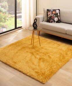 Alfombra cuadrada de pelo largo - Posh Velours Oro