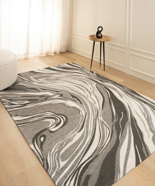 Alfombra efecto mármol - Weave Marble Negro/Blanco/Gris