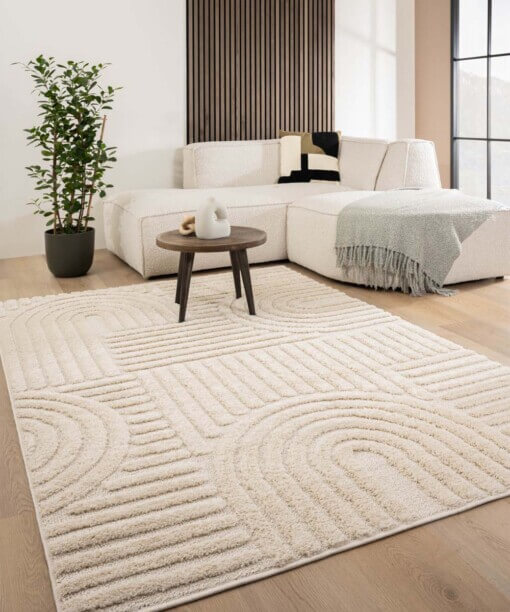 Alfombra de estilo escandinavo - Arc Bend Crema