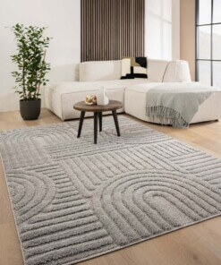 Alfombra de estilo escandinavo - Arc Bend Gris Claro