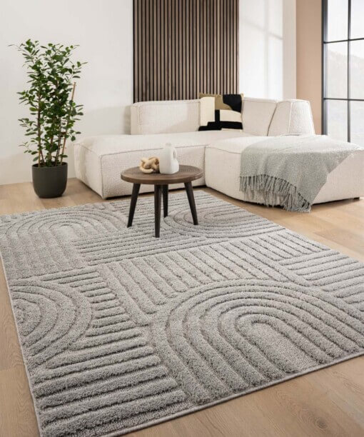 Alfombra de estilo escandinavo - Arc Bend Gris Claro